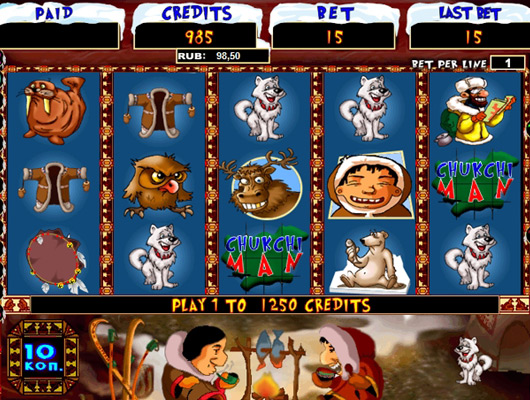 Игровой автомат «Chuckchi Man» в мобильной версии казино Азино777